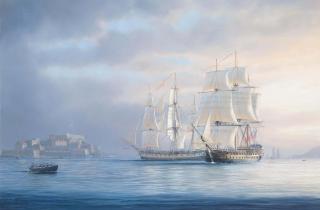 Timothy Franklin Ross Thompson - H.M.S. Orion And A 38-Gun Frigate Off Castle Cornet, St. Peter Port, Guernsey, Channel Islands