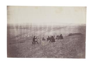 Timothy H. O\'Sullivan - Union Signal Corp Reconnoitering Confederate Positions from the Eastern Slope of Cedar Mountain, South of the Rapidan RIver, Virginia, March 1864