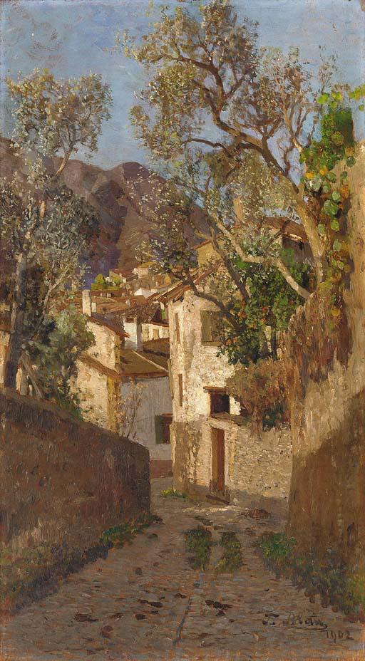 Tina Blau - A shaded village road