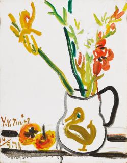 T\'Ing Yin-Yung - Persimmons and Flowers