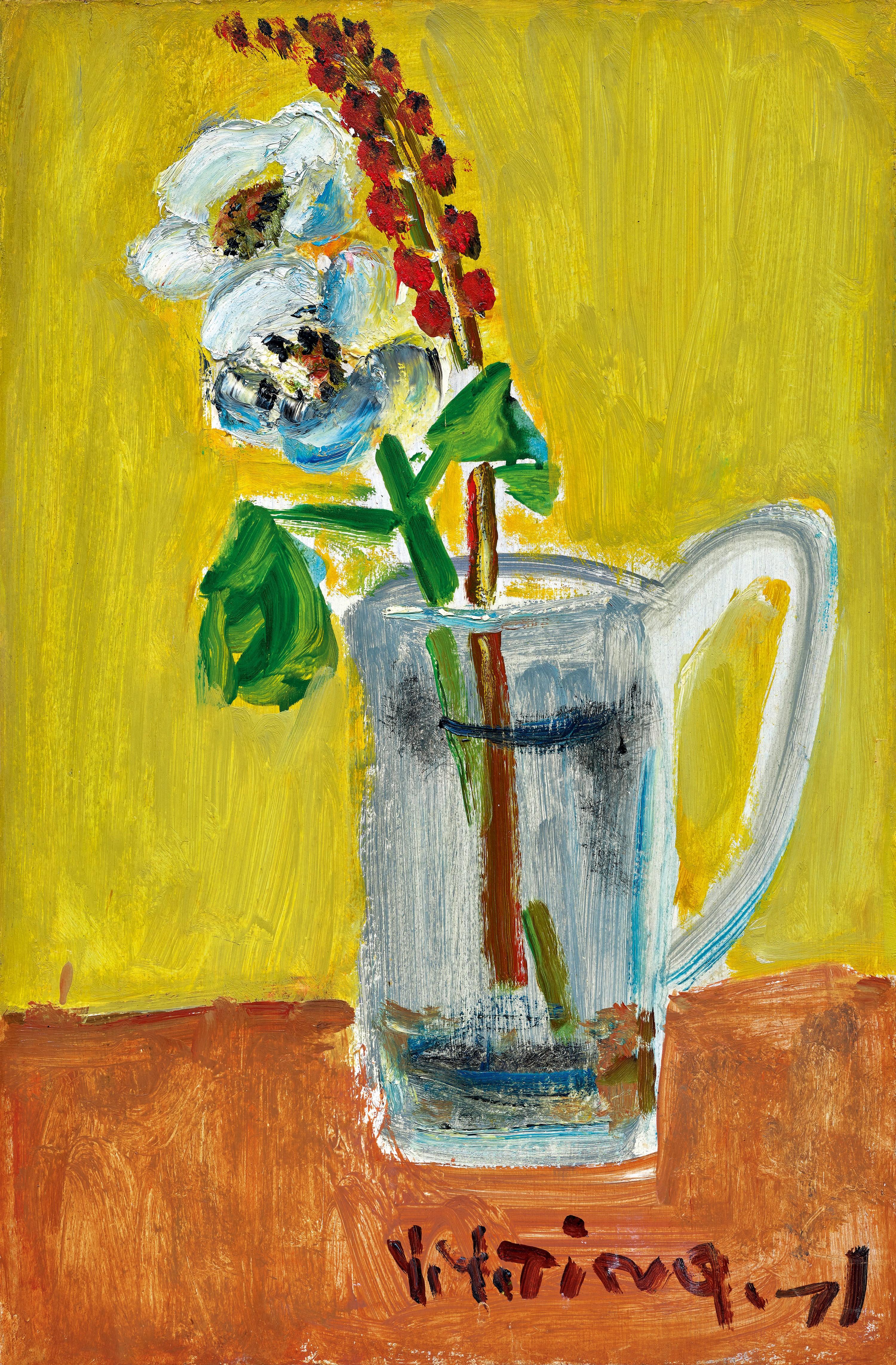 Ting Yinyung - Flowers In A Jar (Painted In 1971)