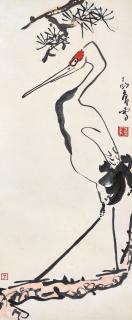 Ting Yinyung - Pine And Crane (Painted In 1972)