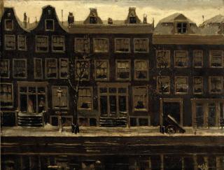 Tinus De Jongh - Canal houses in winter