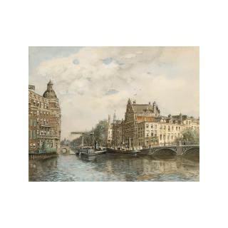 Tinus de Jongh - View On The Amstel And The Kloverniersburgwal, Amsterdam 