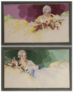 Tito Corbella - Figure femminili con bouquet