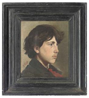 Tito Lessi - Portrait of a boy, bust-length, in profile
