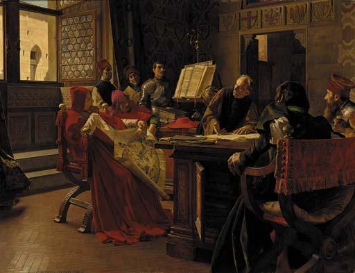 Tito Lessi - Toscanelli et les ambassadeurs de Portugal