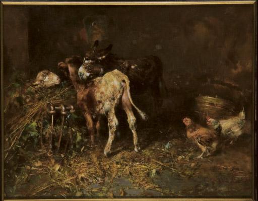 Tito Pellicciotti - Intérieur d\'une étable