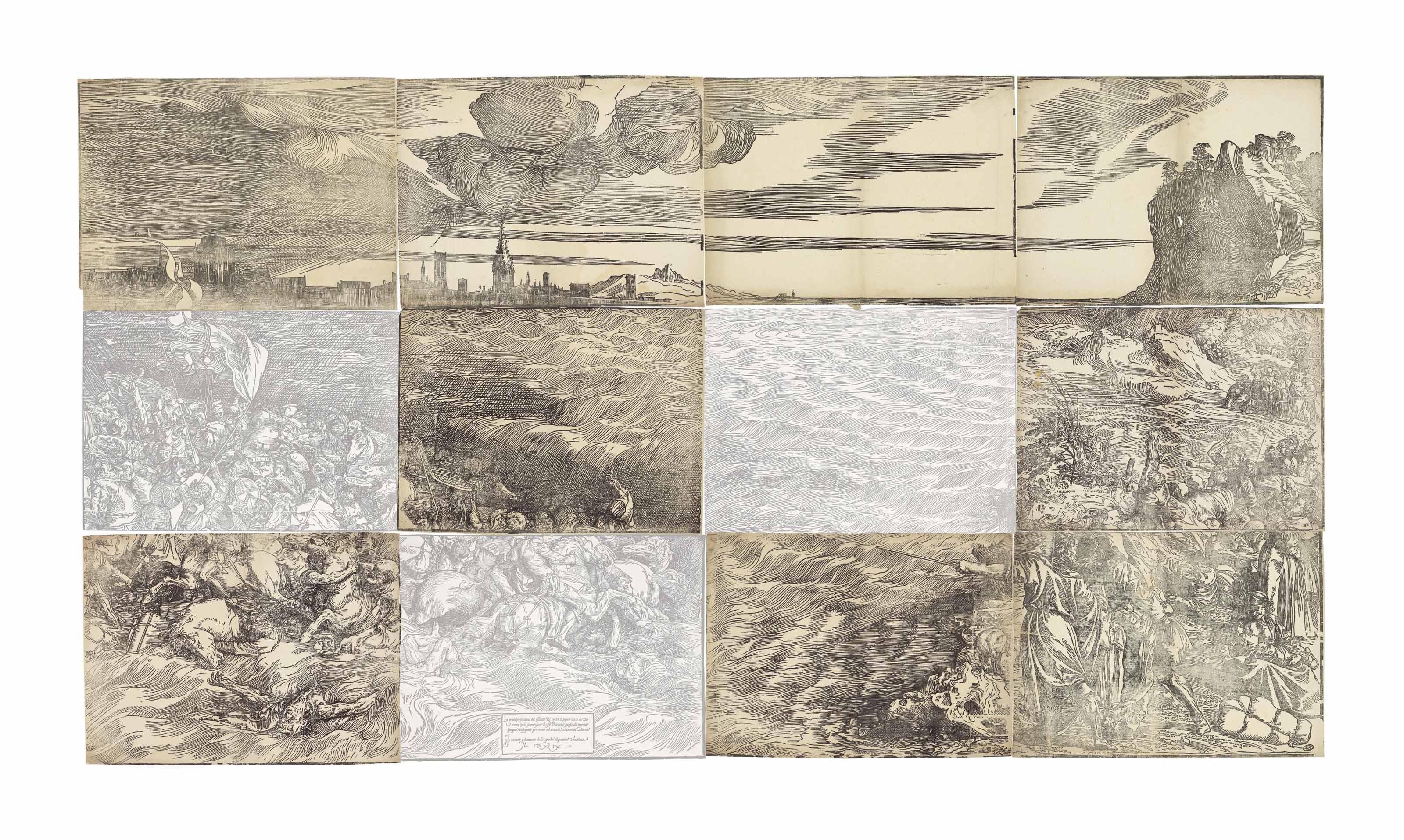 Tiziano Vecellio - Nine plates, from: The Submersion of Pharaoh\'s Army in the Red Sea