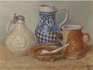 Tjitske Geertruida Maria Van Hettinga Tromp - Still life with stoneware