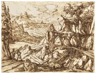 Tobias Verhaecht - Mountain landscape with travellers