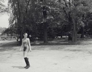 Tod Papageorge - Girl Kicking Ball, Central Park, 1991