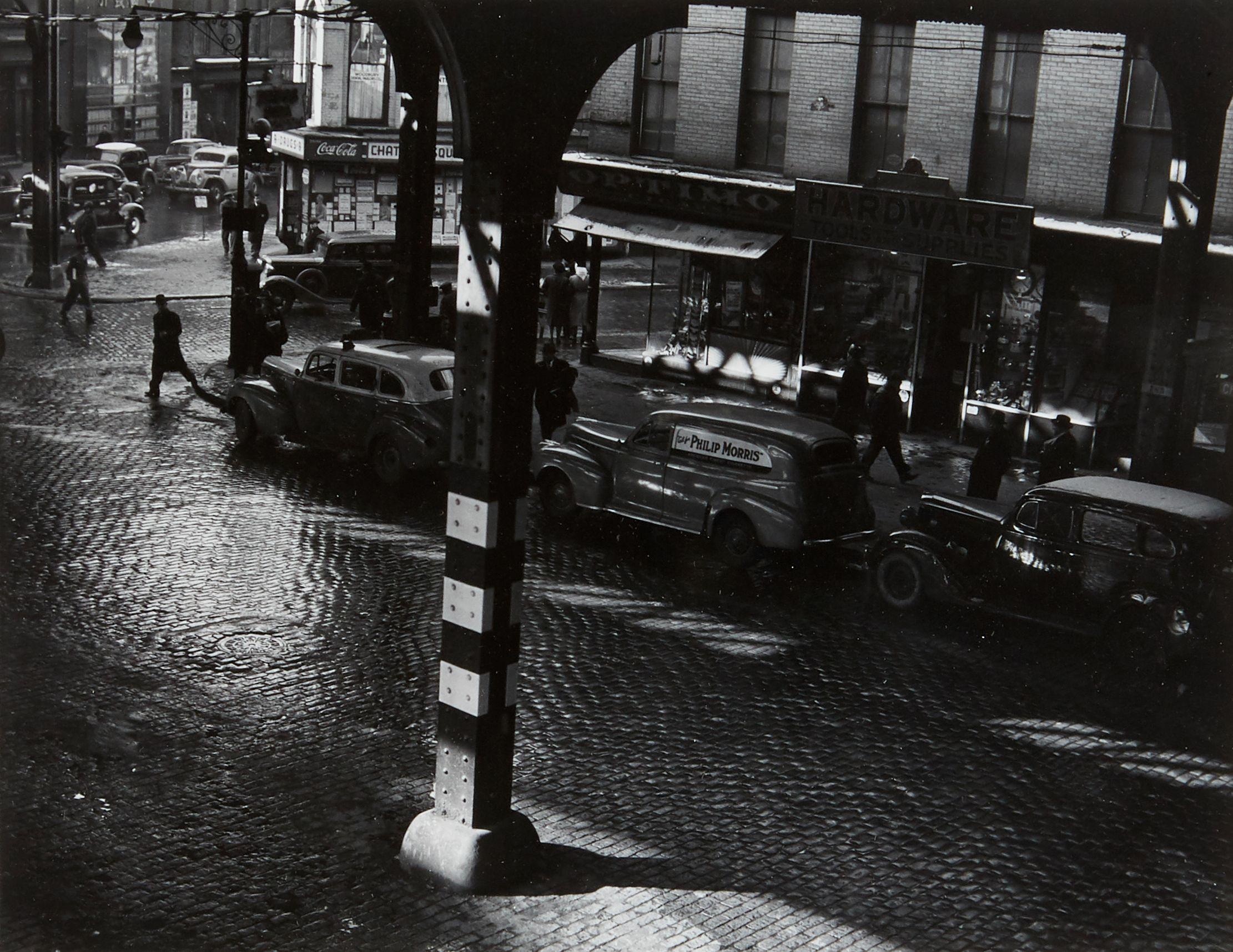 Todd Webb - Under The El At Chatham Square- New York