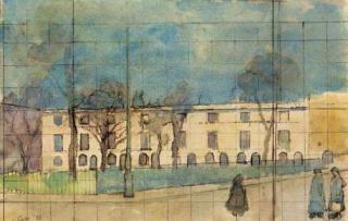 Tom Carr, H.R.H.A., H.R.U.A., A.R.W.S. - Figures in the Square