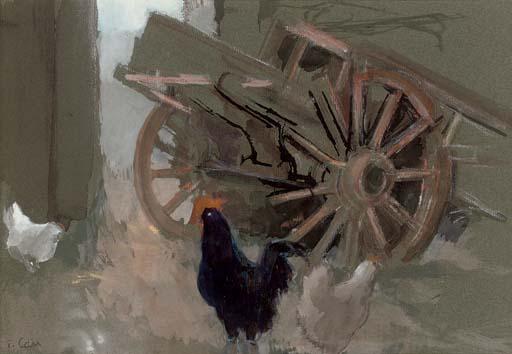 Tom Carr, H.R.H.A., P.R.U.A., A.R.W.S. - The farmyard