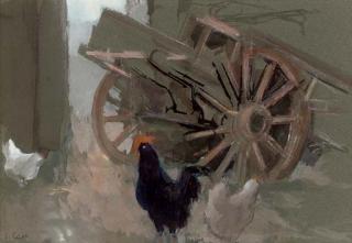 Tom Carr, H.R.H.A., P.R.U.A., A.R.W.S. - The farmyard