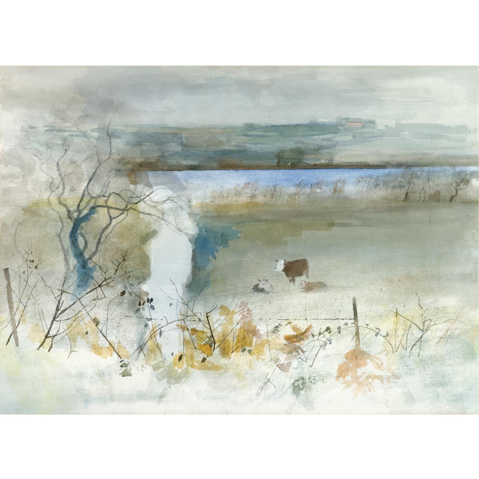 Tom Carr - Lough Neagh Landscape With Cows