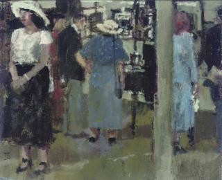 Tom Coates, N.E.A.C., R.P., R.W.S. - Viewing the auction; and Close inspection
