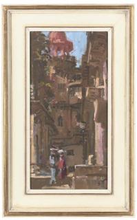 Tom Coates, P.R.B.A. - Sunlight on the rooftop of the Palace Hotel, India