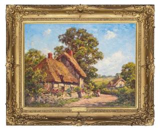 Tom Edwin Mostyn, R.O.I., R.W.A., R.C.A. - A cottage near Dorking, Surrey