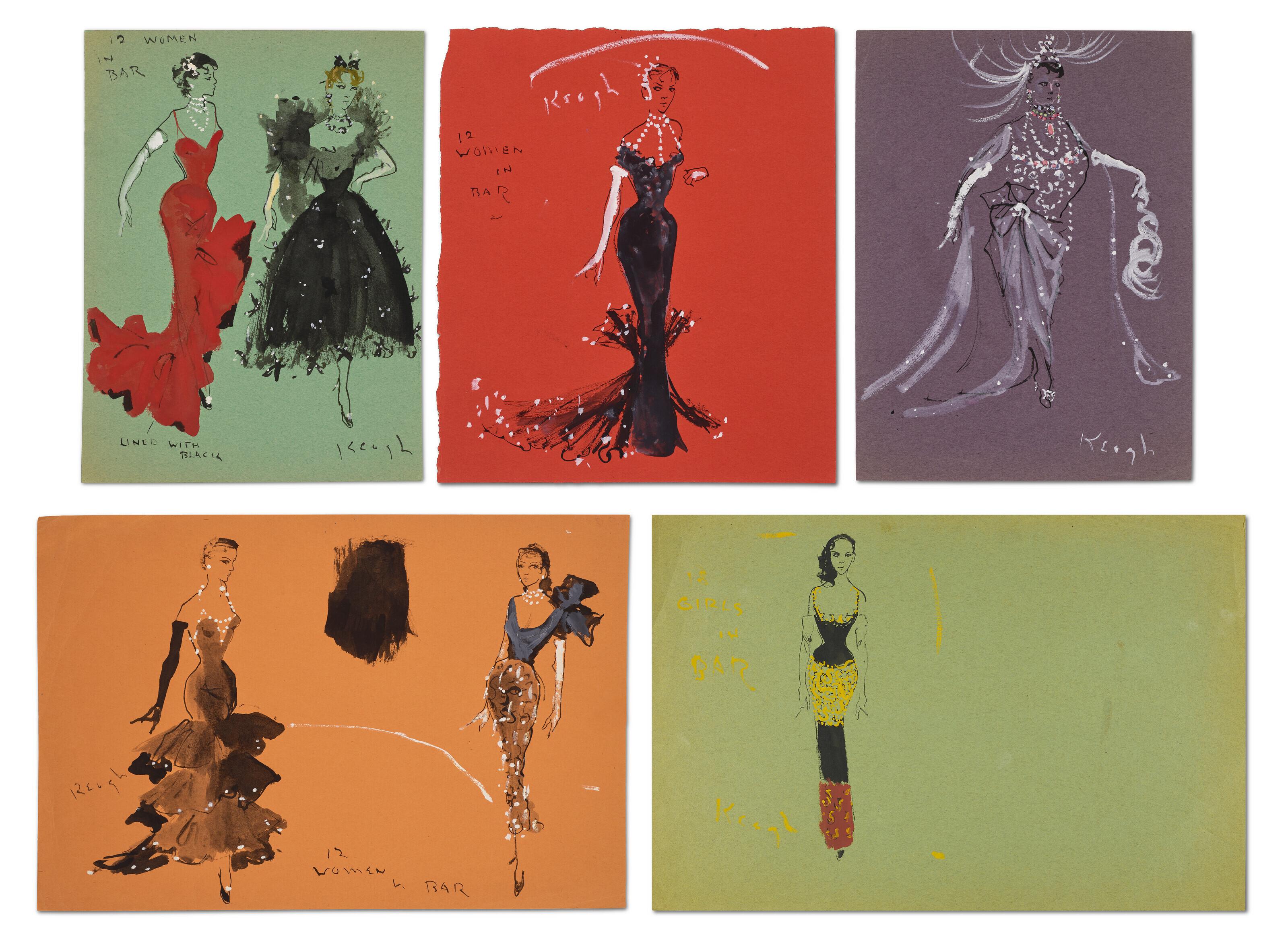 Tom Keogh - Women in Bar, projets de costumes non réalisés