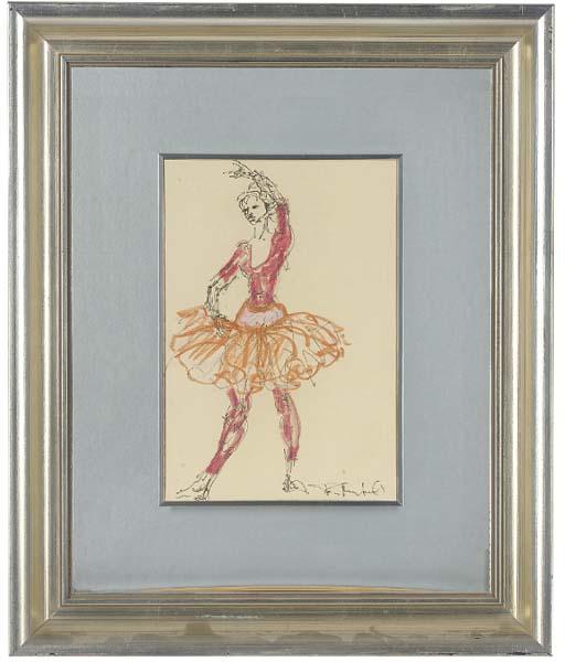 Tom Merrifield - Dancer In A Red Leotard And Orange Tutu; And Pink Ballerina
