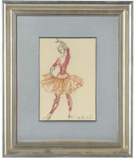 Tom Merrifield - Dancer In A Red Leotard And Orange Tutu; And Pink Ballerina