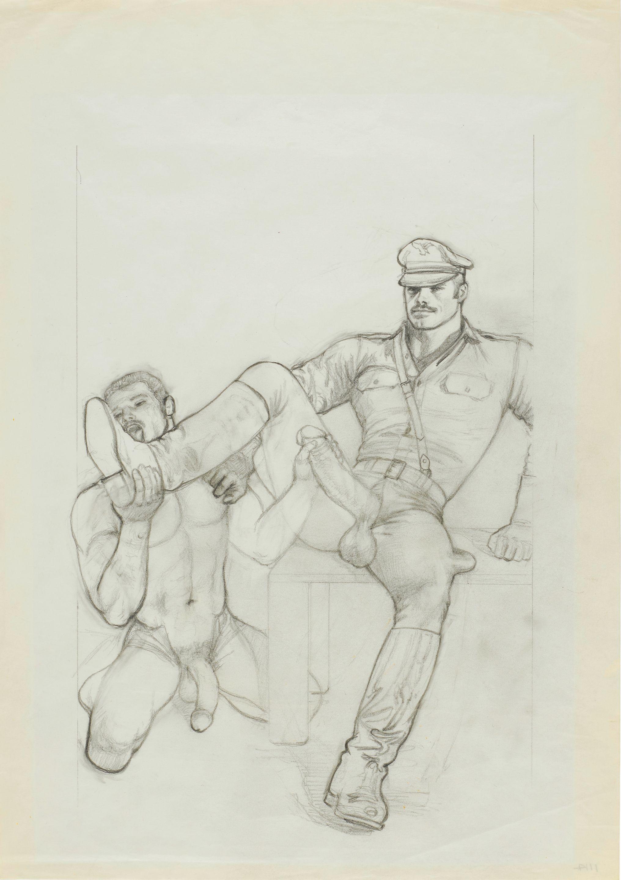 Tom of Finland - Sans titre (Dessin préparatoire pour #83.29)