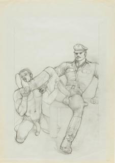 Tom of Finland - Sans titre (Dessin préparatoire pour #83.29)