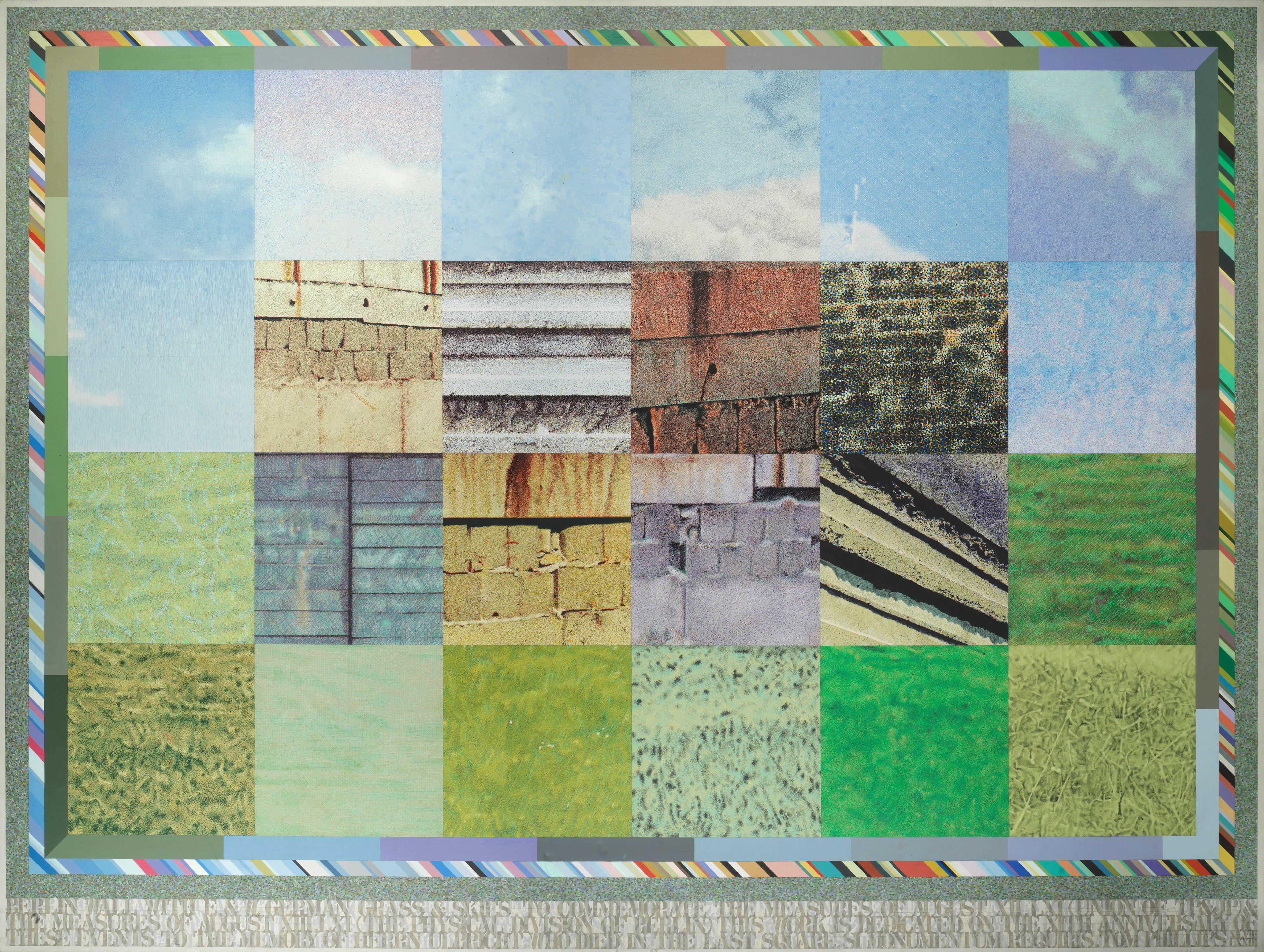 Tom Phillips C.B.E., R.A. - Berlin Wall with German Grass and Skies II