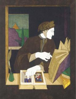 Tom Phillips, R.A. - Dante in his study