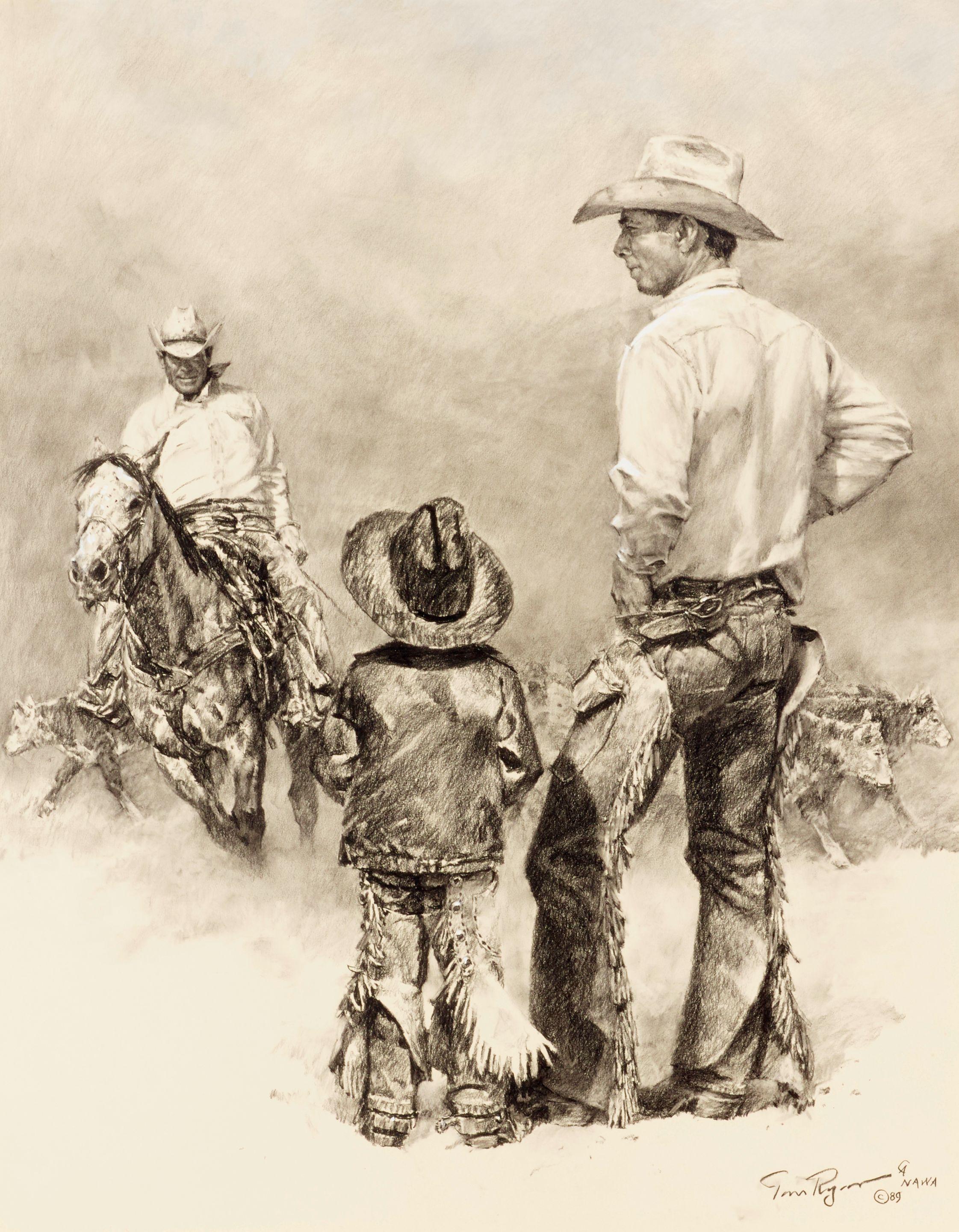 Tom Ryan - The 6666 Cowboys 29 x 23 in. framed 39 1/2 x 33 1/2 in.