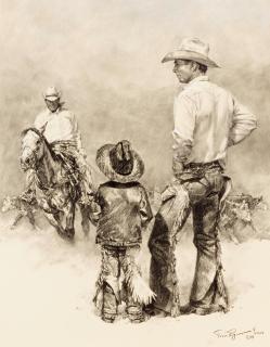 Tom Ryan - The 6666 Cowboys 29 x 23 in. framed 39 1/2 x 33 1/2 in.