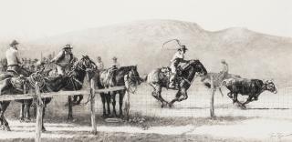 Tom Ryan - West Texas Holidays 16 x 32 in. framed 25 x 41 in.