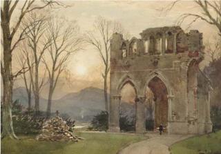 Tom Scott, R.S.A. - Sir Walter Scott\'s grave, Dryburgh Abbey