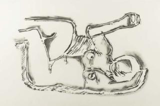 Tom Wesselman - Monica lying on her side with scribbles