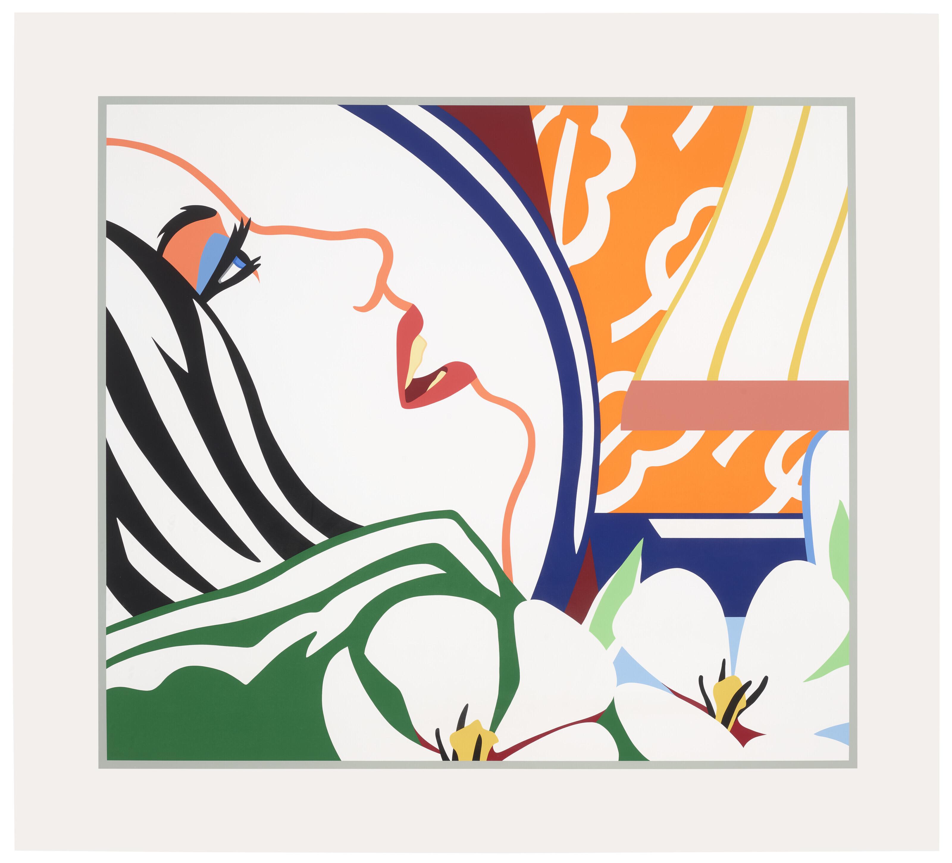 Tom Wesselmann - Bedroom Face with Orange Wallpaper