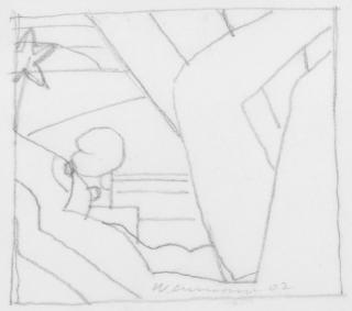 Tom Wesselmann - Drawing for Sunset Nude (Variation #2)