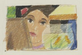 Tom Wesselmann - Face and Goldfish Sketch