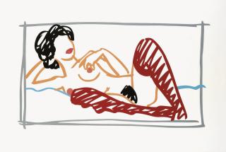 Tom Wesselmann - Fast Sketch Red Stocking Nude
