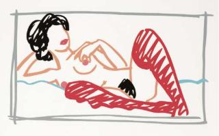 Tom Wesselmann - Fast Sketch Red Stocking Nude