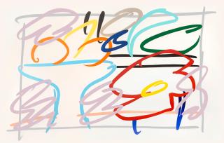 Tom Wesselmann - Fast Sketch Still Life With Abstract Painting