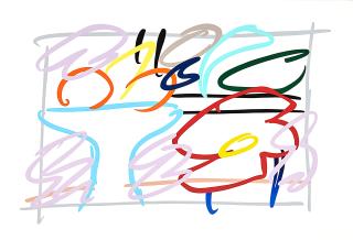 Tom Wesselmann - Fast Sketch Still Life with Abstract Painting