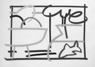 Tom Wesselmann - Fast Sketch Still Life with Goldfish