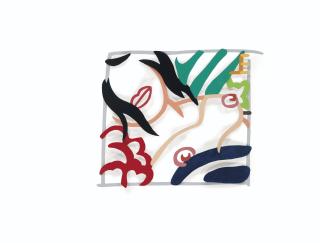 Tom Wesselmann - Maquette for Bedroom Brunette Doodle Variation (3-D)