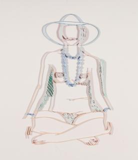 Tom Wesselmann - Monica Cross-legged with Beads.