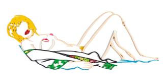 Tom Wesselmann - Monica Lying Down On Robe