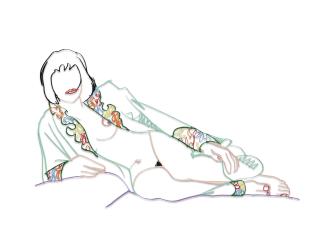 Tom Wesselmann - Monica Lying On One Elbow With Robe