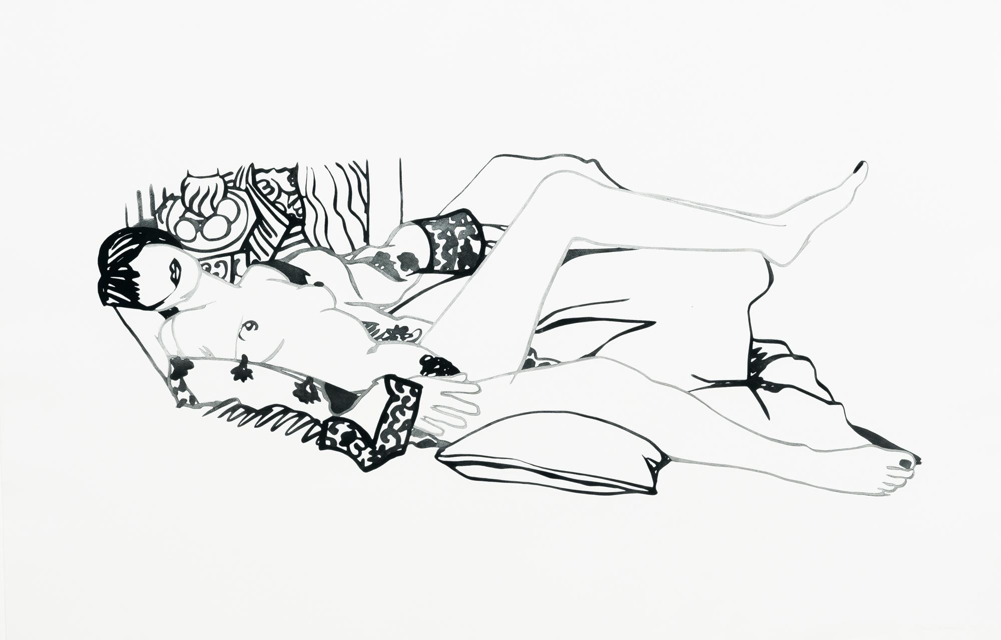 Tom Wesselmann - Monica nude with purple robe