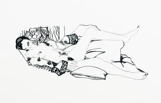 Tom Wesselmann - Monica nude with purple robe